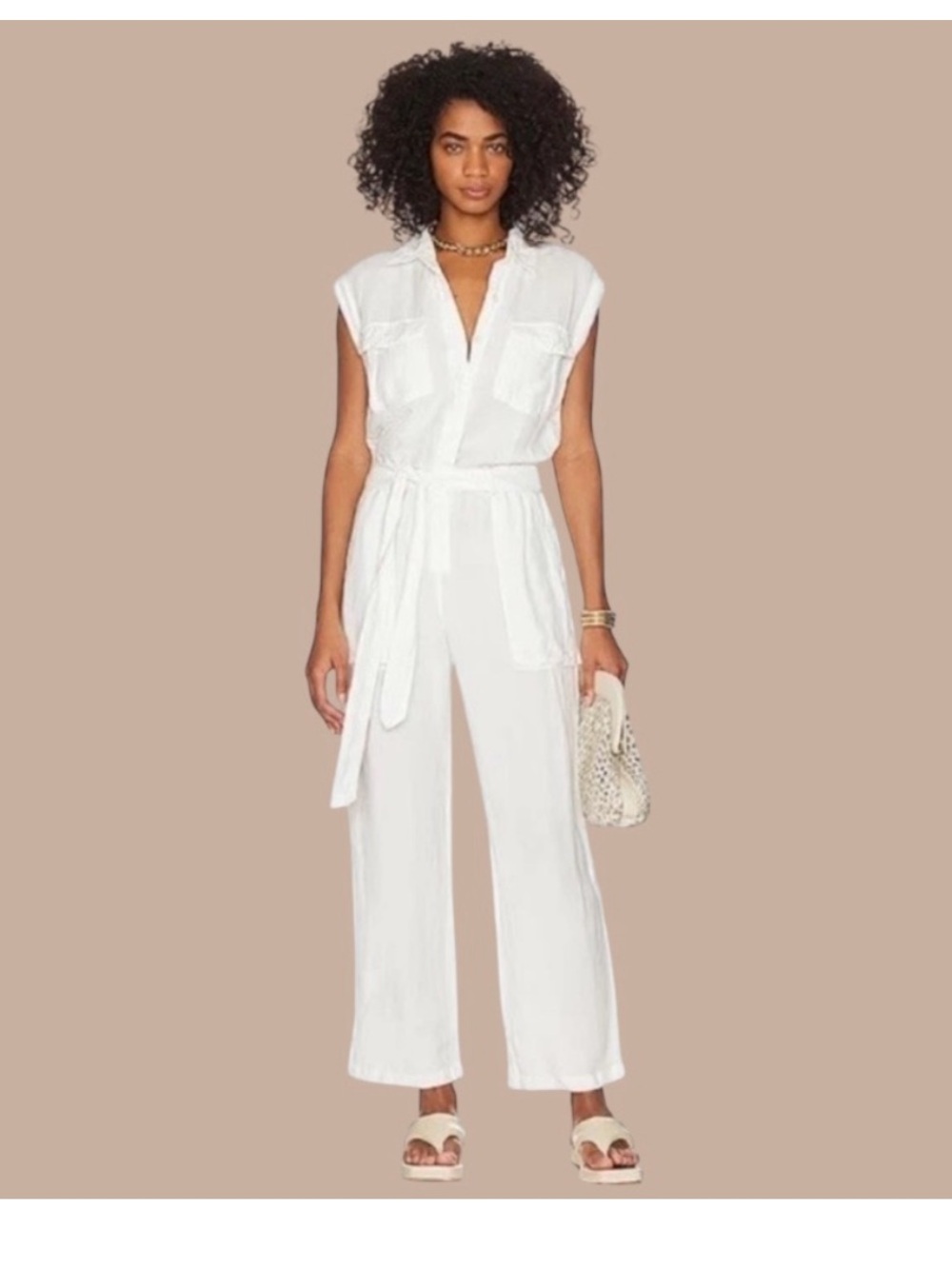 NWT Young Fabulous & Broke Linen Blend Jumpsuit